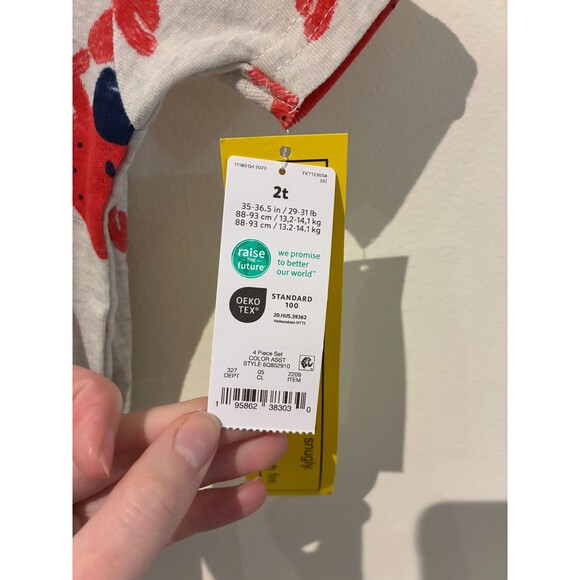 NWT Carter's Gray & Red Crab Pajamas - 2T - Picture 3 of 3